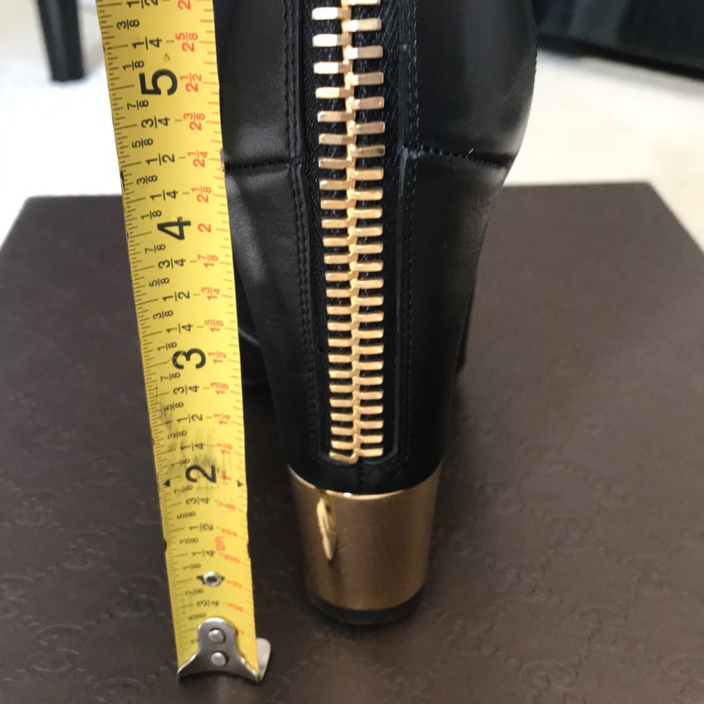 Giuseppe Zanotti Black Ankle Boots with Gold Heel - Picture 6 of 7